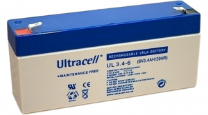 Baterii si acumulatori AGM VRLA de 6-12 V - Acumulator VRLA Ultracell 6V, 3.4Ah UL3.4-6