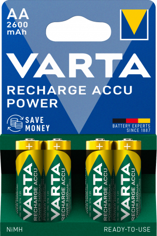 Acumulatori, Baterii si Incarcatoare Uzuale - Acumulatori Varta Power AA R6 2600 mah preincarcati blister 4 buc 05716