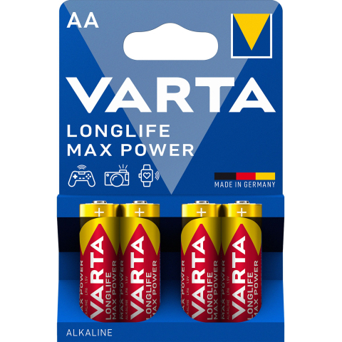 Acumulatori, Baterii si Incarcatoare Uzuale - Baterie alcalina Varta Longlife Max Power AA blister 4 bucati