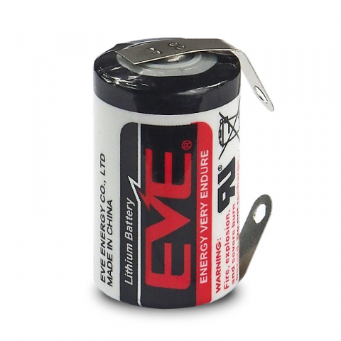 Baterii Industriale - Baterie litiu EVE ER14250CNR 1/2AA 3,6V cu lamele echivalent 14250