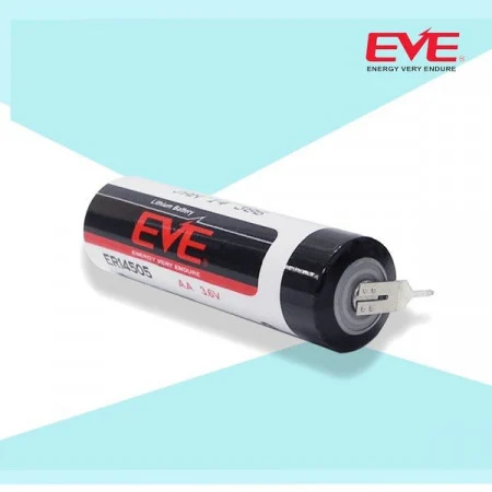 Baterii Industriale - Baterie litiu EVE ER145052PF AA 3,6V cu 2 pini 1(+) 1(-) echivalent 14500