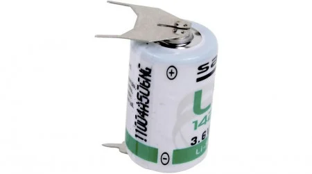 Baterii Industriale - Baterie Litiu SAFT LS 14250PF 1/2AA 3.6 Volti 3 pini pol pozitiv:2 pin 1100mAh