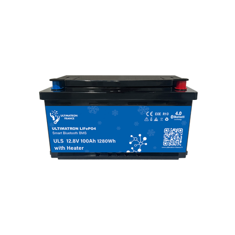 Marine & Caravan - Baterie litiu Ultimatron LiFePO4 12.8V 100Ah cu BMS inteligent, Bluetooth și Încălzire – Motorhome Underseat ULS-12-100H