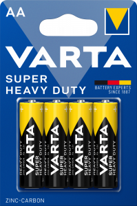 Acumulatori, Baterii si Incarcatoare Uzuale - Baterie Varta Super Heavy Duty AA Zinc-Carbon Blister 4 buc
