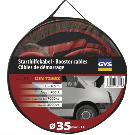 Cabluri de pornire si accesorii acumulatori - Cabluri Alimentare Gys Pro 700A (4L/7L) - clesti izolati - Ø35mm² - 2 x 4.5m