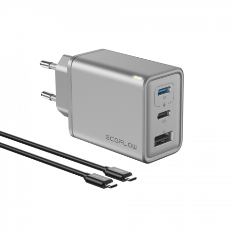 Incarcatoare - EcoFlow 65W GaN Charger – Încărcător Rapid USB-C, priza EU