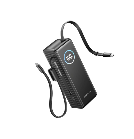 Powerbanks & acumulatori externi - EcoFlow RAPID 25 000 Power Bank – 170 W multi-port, cablu retractabil USB‑C 100 W