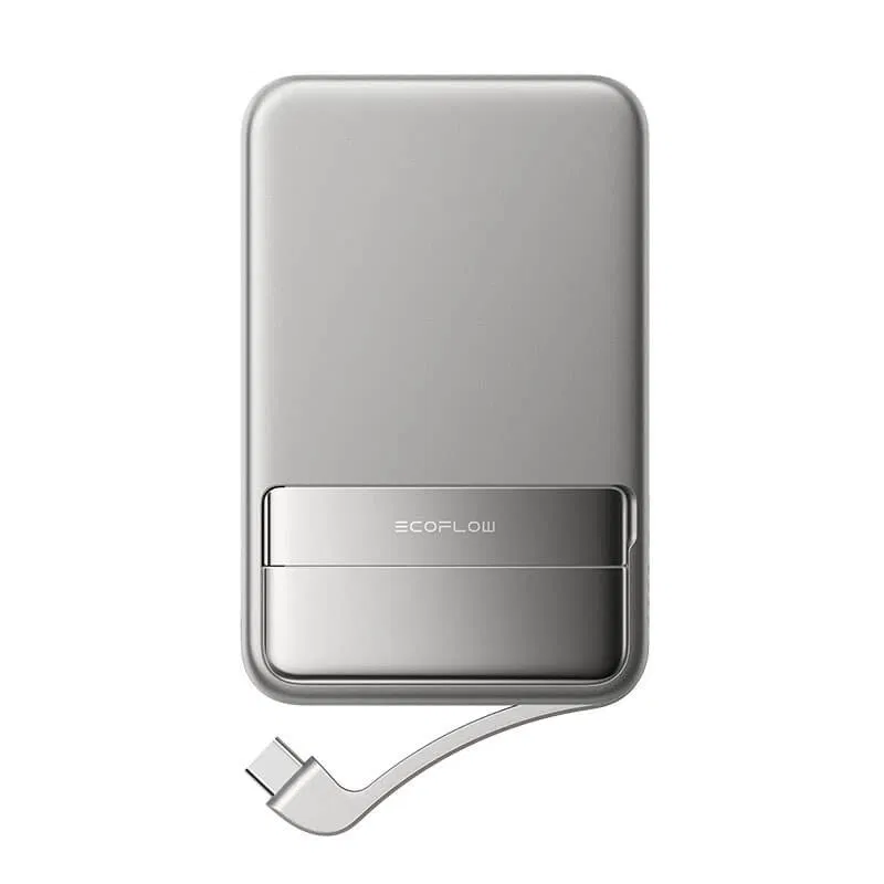 Powerbanks & acumulatori externi - EcoFlow RAPID 5000 – Power Bank Magnetic 30W, Wireless 15W, argintiu