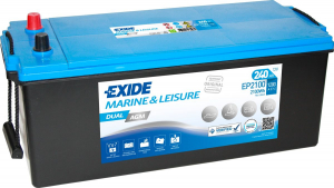 Acumulatori VRLA AGM/GEL / Tractiune / LiFePo4 - Acumulator Auto Exide DUAL AGM Marine si Caravane 240 Ah EP2100