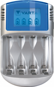 Incarcatoare acumulatori - Incarcator Varta LCD 57070 cu adaptor 12V auto + 4 Acumulatori Varta Ready to use AA R6 2400 mah
