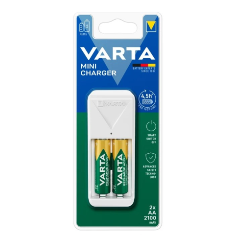 Incarcatoare acumulatori - Incarcator Varta Mini Charger 57656 + 2x AA 2100mAh