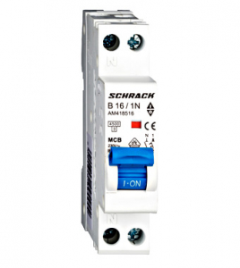 Intrerupatoare si prize - Intreruptor automat Schrack AMPARO, 4,5kA, B16A, 1P+N, 1modul