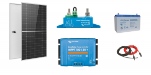 Sisteme fotovoltaice de putere mica (rulota/caravan/case de vacanta) - Kit fotovoltaic 420W cu acumulator 100Ah - utilizare 12Vcc