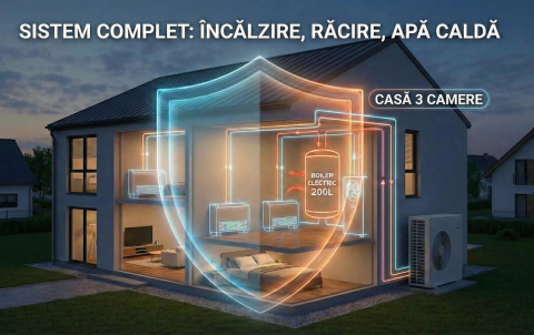 Pompe de caldura - Pompa de caldura casa economica 3-4 camere cald/rece si apa calda