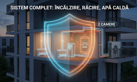 Pompe de caldura - Pompa de caldura economica de apartament pentru 2-3 camere, cald/rece si apa calda