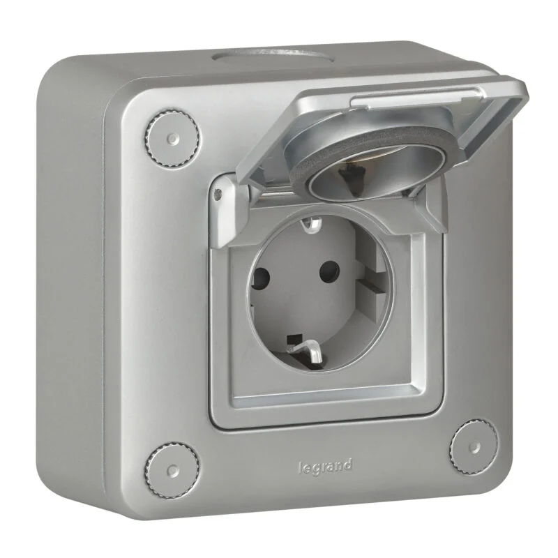 Prize de incarcare vehicule electrice - Priza metalica Green'up Access 3kw - IP55-IK10 - std German cu capac blocat 077857