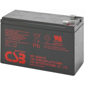 Baterii si acumulatori AGM VRLA de 6-12 V - Acumulator UPS CSB HR1234W F2, 12V, 9Ah