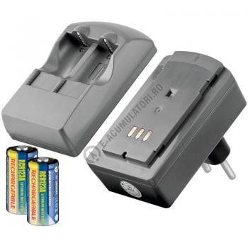 Acumulatori, Baterii si Incarcatoare Uzuale - Set incarcator Goobay cu 2 acumulatori inclusi CR123 cod 46305