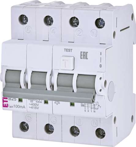 Diverse - Siguranta diferentiala ETI KZS-4M 3p+N A B25/0.1