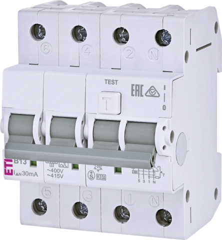 Sigurante - Siguranta diferentiala KZS-4M 3p+N A B13/0.03