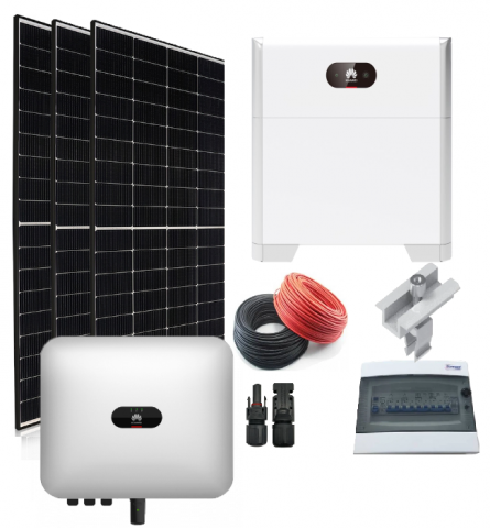 Sisteme fotovoltaice de putere mica (rulota/caravan/case de vacanta) - Sistem Fotovoltaic Trifazat Huawei On-Grid 10kWp, stocare 5kWh - Panouri Monocristaline CanadianSolar/Longi/Jinko