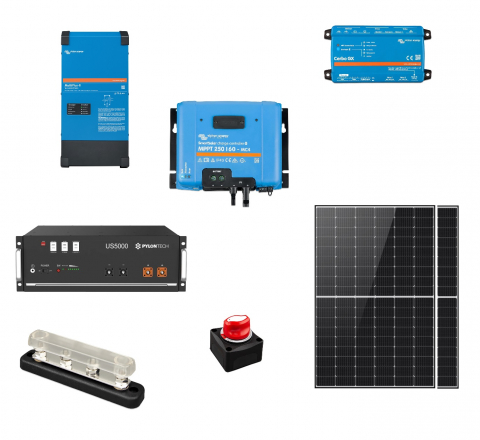 Sisteme fotovoltaice profesionale - Sistem fotovoltaic Off-Grid 2.4kwp cu invertor 3000VA Victron Energy