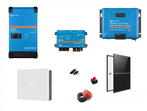 Sisteme fotovoltaice profesionale - Sistem fotovoltaic on-grid / hybrid Victron Energy 5kWp cu invertor 5kVA si LiFePo4 Dyness 10kwh + sistem prindere tabla