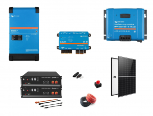 Sisteme fotovoltaice complete - Sistem fotovoltaic on-grid / hybrid Victron Energy 5kWp cu invertor 5kVA si stocare Litiu 9kWh + sistem prindere tabla