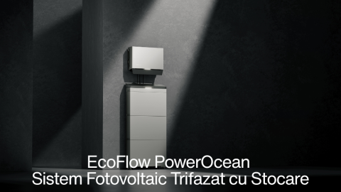 Pachete sisteme fotovoltaice - Sistem Fotovoltaic Trifazat Hibrid EcoFlow PowerOcean 15kWp – Invertor 15kW, Baterie 10kWh + Structura pentru Acoperis Tabla/Tigla