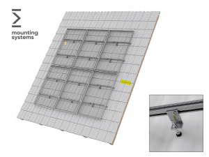 Sisteme prindere panouri fotovoltaice - Sistem prindere 4 x panouri (latime 99-105cm) pentru acoperis tabla Mounting Systems