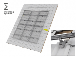 Sisteme prindere panouri fotovoltaice - Sistem prindere 4 x panouri (latime 99-105cm) pentru acoperis tigla cermica Mounting Systems