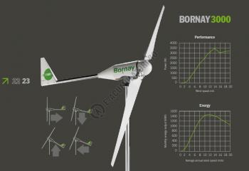 Turbina eoliana Bornay 3000 W 48V 2 lame si controller digital B3000/483