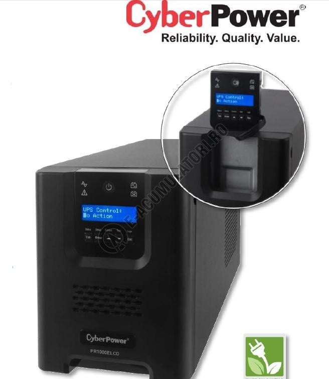 CYBERPOWER PR1000ELCD Gruppo Di Continuità UPS 1000VA/900W - 8 Prese IEC, Software Business, Torre