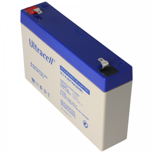 VRLA AGM/GEL / Traction / LiFePo4 Batteries - VRLA Ultracell 6V, 7Ah Rechargeable Battery UL7-6 F1