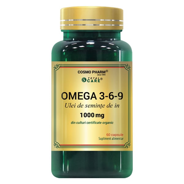 Seminte si Fructe Uscate - Omega 3-6-9 Ulei de semințe de in 1000 mg, 60 capsule