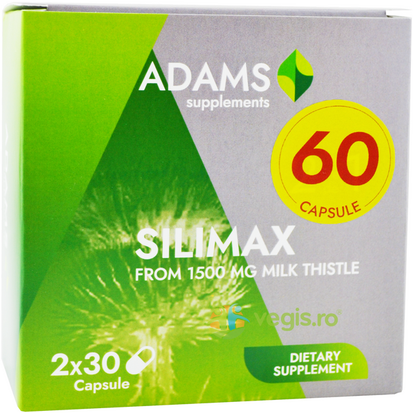Protectie si Detoxifiere Hepatica - Pachet Silimax 1500mg 30 capsule Adams Vision