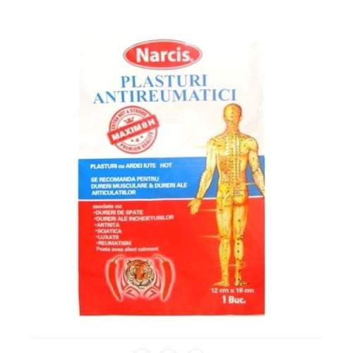 PRODUSE - Plasture antireumatic cu ardei iute Narcis 12 cm x 18 cm, 1 bucată