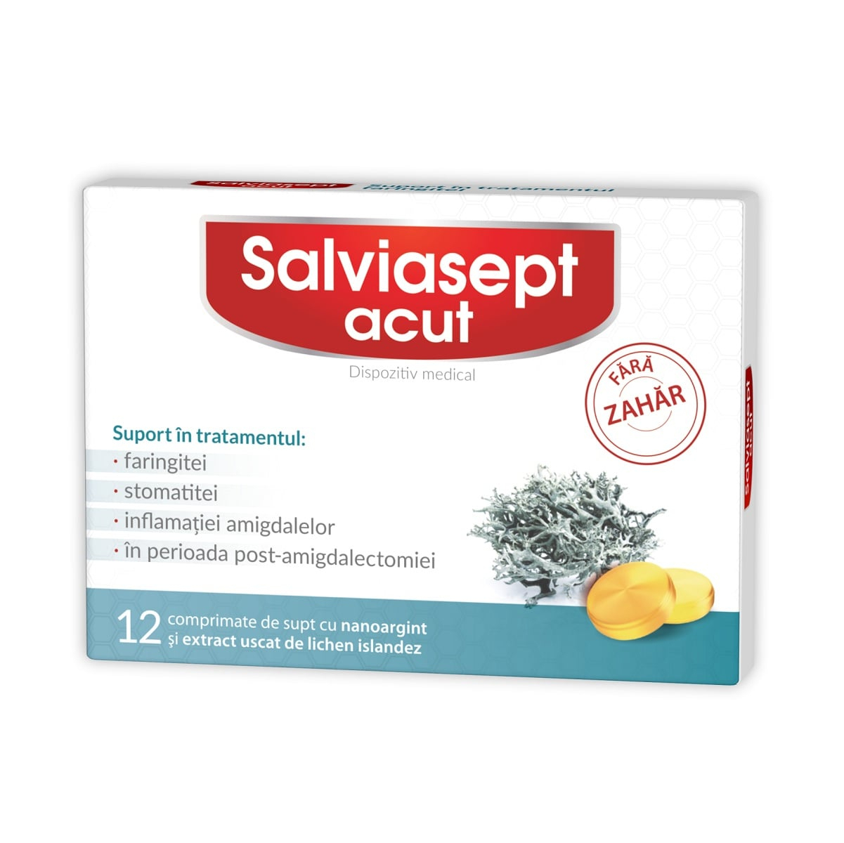 Dureri de gat - Salviasept Acut Fără Zahăr 12 comprimate de supt NATUR PRODUKT