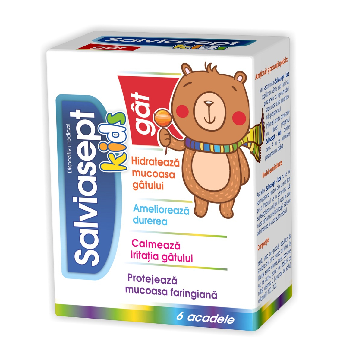 Dureri de gat - Salviasept Kids Gat 6 acadele, NATUR PRODUKT