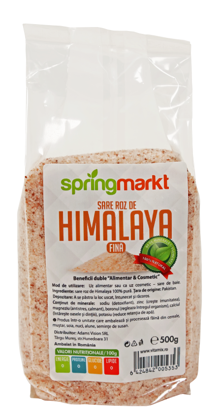 Condimente - Sare Roz de Himalaya, fină, 500 g, Adams Vision