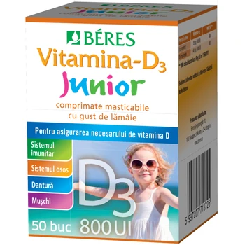 Vitamina D3 Junior, 50 comprimate masticabile [1]