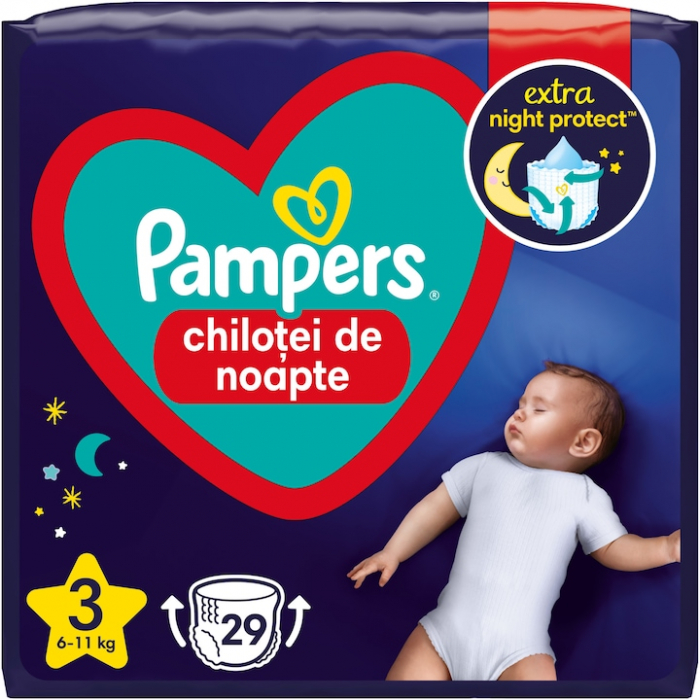 Scutece Chilotel De Noapte Pampers Marimea 3 , 6 - 11 KG , 29 Bucati [1]