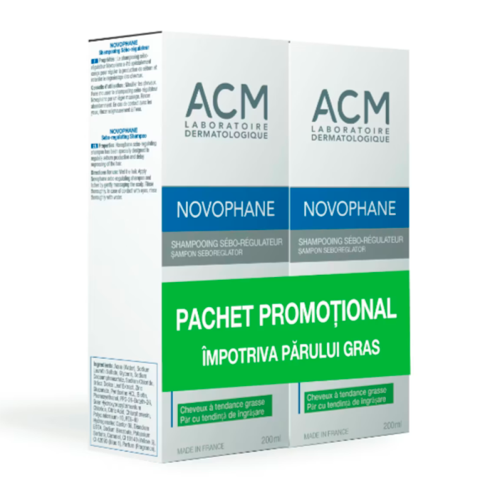 Acm Novophane pachet promotional impotriva parului gras, 2 x 200 ml [1]