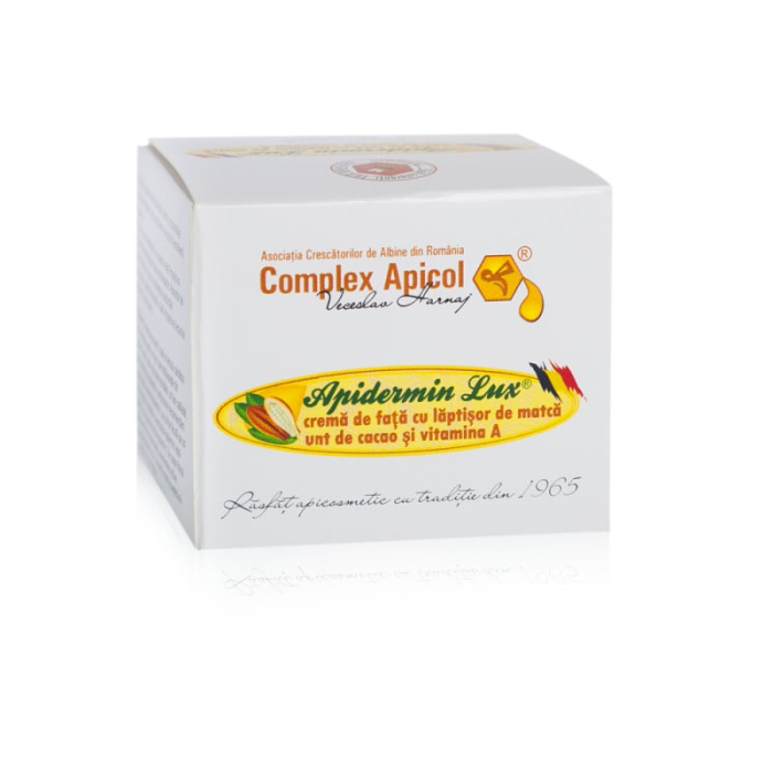 Apidermin Lux Cremă de față cu lăptișor de matcă, unt de cacao și vitamina A, 50 ml [3]