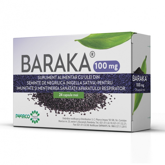 Baraka 100 mg, 24 capsule moi [1]