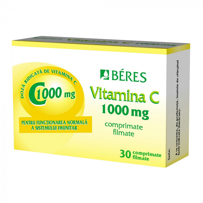 Vitamina C 1000 mg, 30 comprimate filmate, Beres Pharmaceuticals [1]