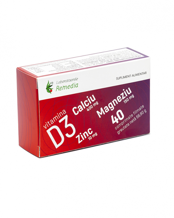 Ca + Mg + Zn + Vitamina D3 - 40 comprimate [1]