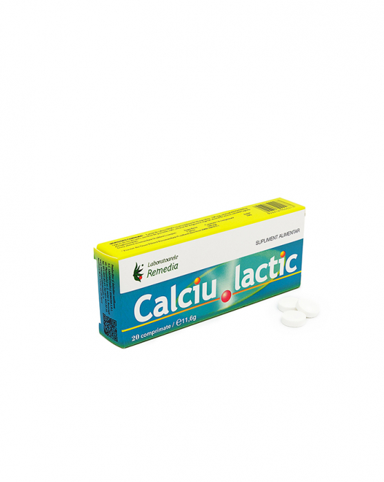 Calciu lactic 500 mg - 20 comprimate [1]