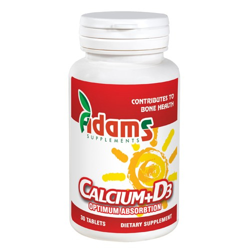 Calciu + Vitamina D3 30tab. Adams Supplements [1]