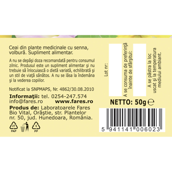 Ceai Curatarea Colonului D89 X 50G - Fares [5]
